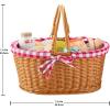 imageFisherPrice Wood Pretend Play Toy Picnic Basket 31Piece Wooden Food Playset for Preschool Kids Ages 3 Years