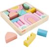 imageFisherPrice Wood Toddler Toy Castle Block Set 28 Wooden Pieces for Stacking Developmental Play Preschool Kids Ages 2 Years