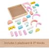 imageFisherPrice Wood Toddler Toy Castle Block Set 28 Wooden Pieces for Stacking Developmental Play Preschool Kids Ages 2 Years