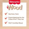 imageFisherPrice Wood Toddler Toy Interlocking Blocks Stacking Jigsaw Puzzle with 20 Wooden Pieces for Kids Ages 18 Months
