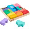 imageFisherPrice Wood Toddler Toy Interlocking Blocks Stacking Jigsaw Puzzle with 20 Wooden Pieces for Kids Ages 18 Months