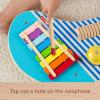 imageFisherPrice Wood Toddler Toy Musical Table 3Piece Wooden Percussion Instrument for Developmental Play Kids Ages 2 Years