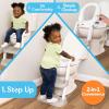 imageFisherPrice Step Up Potty 2in1 Training Seat with Safe Step Stool Ladder for Toddlers Cushioned Toilet Training Seat AntiSlip Design White