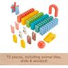 imageFisherPrice Wood Preschool Game Domino Run Playset 72Piece Wooden Building Set for Kids Ages 3 Years