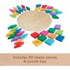 imageFisherPrice Wood Preschool Toy Mandala Puzzle with Geometric Design 41 Wooden Pieces for Kids Ages 3 Years