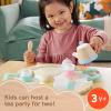 imageFisherPrice Wood Pretend Play Toy Tea Set 12Piece Wooden Playset with Teapot Cups ampamp Saucers for Preschool Kids Ages 3 YearsMulticolor