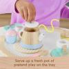imageFisherPrice Wood Pretend Play Toy Tea Set 12Piece Wooden Playset with Teapot Cups ampamp Saucers for Preschool Kids Ages 3 YearsMulticolor