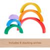 imageFisherPrice Wood Toddler Toy Stacking Rainbow 6 Colorful Wooden Pieces for Building Developmental Play Kids Ages 18 Months