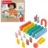 imageFisherPrice Wood Preschool Game Domino Run Playset 72Piece Wooden Building Set for Kids Ages 3 Years