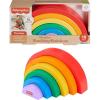 imageFisherPrice Wood Toddler Toy Stacking Rainbow 6 Colorful Wooden Pieces for Building Developmental Play Kids Ages 18 Months