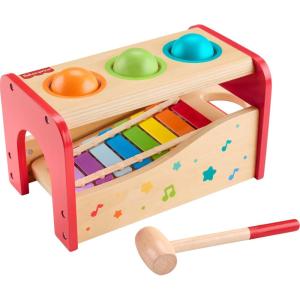 imageFisherPrice Wood Toddler Toy Pound ampamp Tap Bench Xylophone 6Piece Wooden Musical Activity for Preschool Kids Ages 18 Months