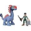 imageFisherPrice Imaginext Jurassic World Rebirth Action Figure Set with 1 3inch Human 5 Dinosaurs Toy Launcher ampamp Accessories
