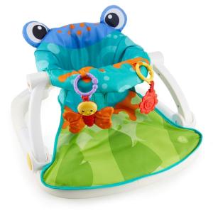 imageFisherPrice Portable Baby Chair Darling Dots SitMeUp Floor Seat with BPAFree Teether ampamp Clacker Newborn Developmental ToysFrog