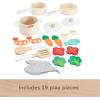 imageFisherPrice Wood Kitchen Pretend Play Toy Pots ampamp Pans Set 19Piece Playset Wooden Metal ampamp Fabric for Preschool Kids Ages 3 YearsMulticolor