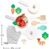 imageFisherPrice Wood Kitchen Pretend Play Toy Pots ampamp Pans Set 19Piece Playset Wooden Metal ampamp Fabric for Preschool Kids Ages 3 YearsMulticolor