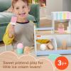 imageFisherPrice Wood Pretend Play Toy Ice Cream Shop Set 18Piece Wooden Food Playset for Preschool Kids Ages 3 YearsIce Cream Shop