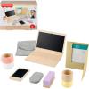 imageFisherPrice Wood Pretend Play Work from Home Set 9Piece Office Playset with Wooden Toy Laptop ampamp Phone for Preschool Kids Ages 3 Years