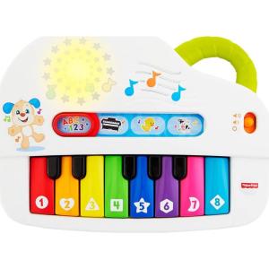 imageFisherPrice Baby Toy Laugh ampamp Learn Silly Sounds LightUp Piano Musical Instrument with Learning Songs for Infants Ages 6 MonthsSmall