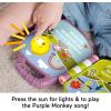 imageFisherPrice Baby Toy Purple Monkey Musical Storybook with Lights ampamp Sounds for Infants ampamp Toddlers Ages 6 Months