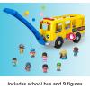 imageFisherPrice Little People Toddler Toy Big Yellow School Bus ampamp Community Heroes Set Musical PullAlong Vehicle ampamp Figures for Kids Ages 1 Years