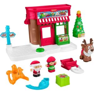 imageFisherPrice Little People Toddler Toys Christmas Wonderland Toy Set with Santa Elf ampamp Reindeer Figures for Ages 1 Years