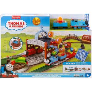 imageThomas ampamp Friends Toy Train Playset Load ampamp Launch Barrel Delivery with Classic Motorized Engine ampamp Cargo Car 18 Feet of Track