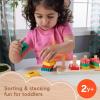 imageFisherPrice Wood Toddler Toy Shape Stacker 13Piece Wooden Sorting Activity for Fine Motor Play Preschool Kids Ages 2 Years