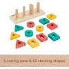 imageFisherPrice Wood Toddler Toy Shape Stacker 13Piece Wooden Sorting Activity for Fine Motor Play Preschool Kids Ages 2 Years