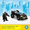 imageFisherPrice Imaginext DC Super Friends Metal Force Batmobile Toy Car 3inch Batman Action Figure ampamp Accessories Set Includes Launcher ampamp 2 Discs