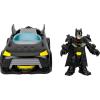 imageFisherPrice Imaginext DC Super Friends Metal Force Batmobile Toy Car 3inch Batman Action Figure ampamp Accessories Set Includes Launcher ampamp 2 Discs
