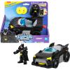 imageFisherPrice Imaginext DC Super Friends Metal Force Batmobile Toy Car 3inch Batman Action Figure ampamp Accessories Set Includes Launcher ampamp 2 Discs