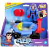 imageFisherPrice Imaginext DC Super Friends Metal Force Supermobile Toy Car 3inch Superman Action Figure ampamp Accessories Set Includes Launcher ampamp 2 Discs