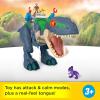 imageFisherPrice Imaginext Jurassic World Rebirth Dinosaur Playset Ultimate Action Chomp T rex 18inch Dino Toy with Lights Sounds Motion ampamp 2 3inch Action Figures