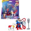 imageFisherPrice Imaginext DC Super Friends Metal Force Action Figures ampamp Accessory Set with 3inch Superman Krypto Super Dog ampamp Grabbing Tool