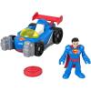 imageFisherPrice Imaginext DC Super Friends Metal Force Supermobile Toy Car 3inch Superman Action Figure ampamp Accessories Set Includes Launcher ampamp 2 Discs