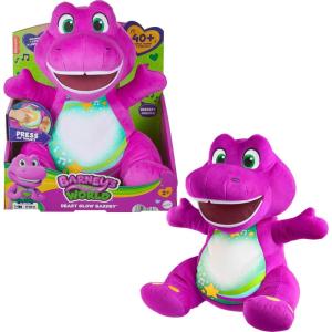 imageBarney World Toddler Toy Heart Glow Plush with Music ampamp Lights for Pretend Play Preschool Kids Ages 2 Years