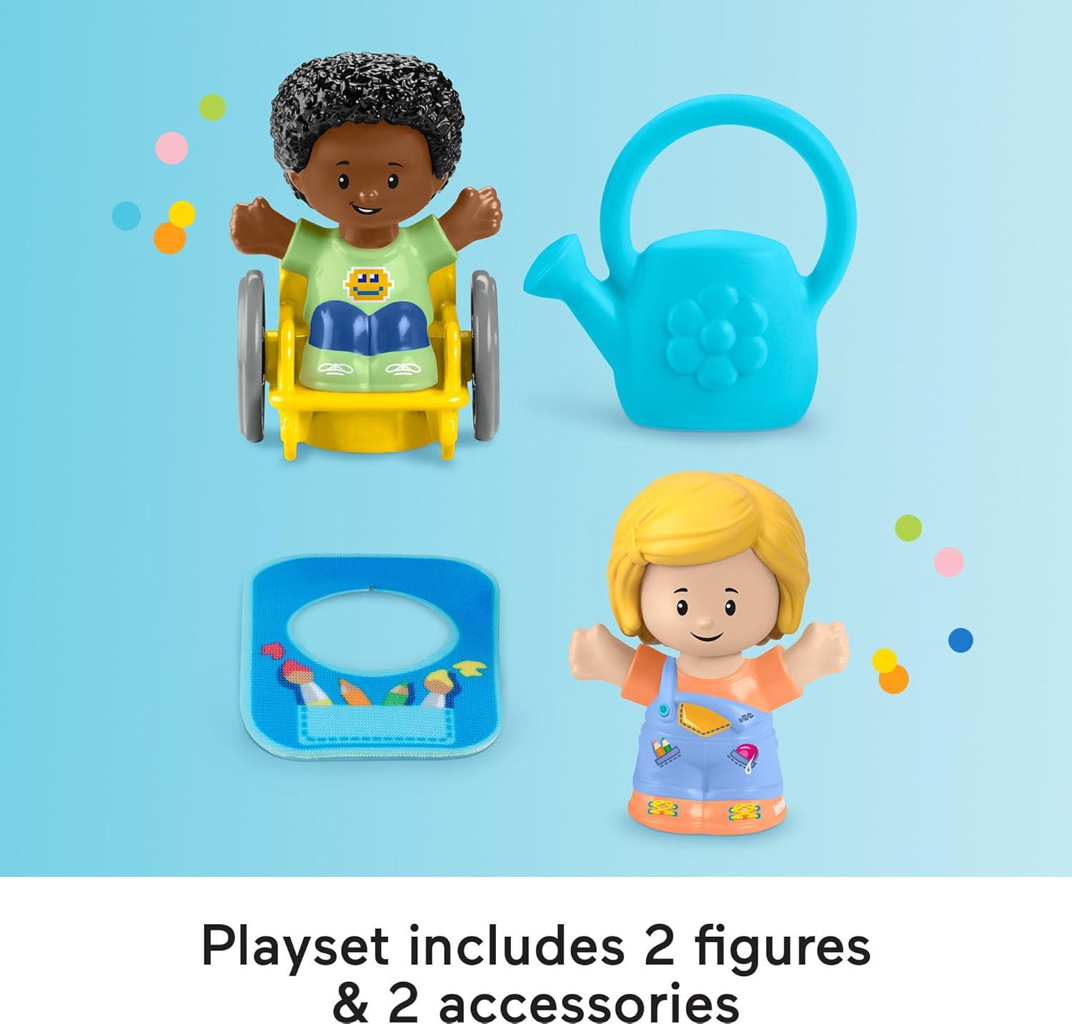 imageFisherPrice Little People Toddler Playset Play for All School with 2 Figures ampamp 2 Accessories for Preschool Pretend Play Ages 1 Years