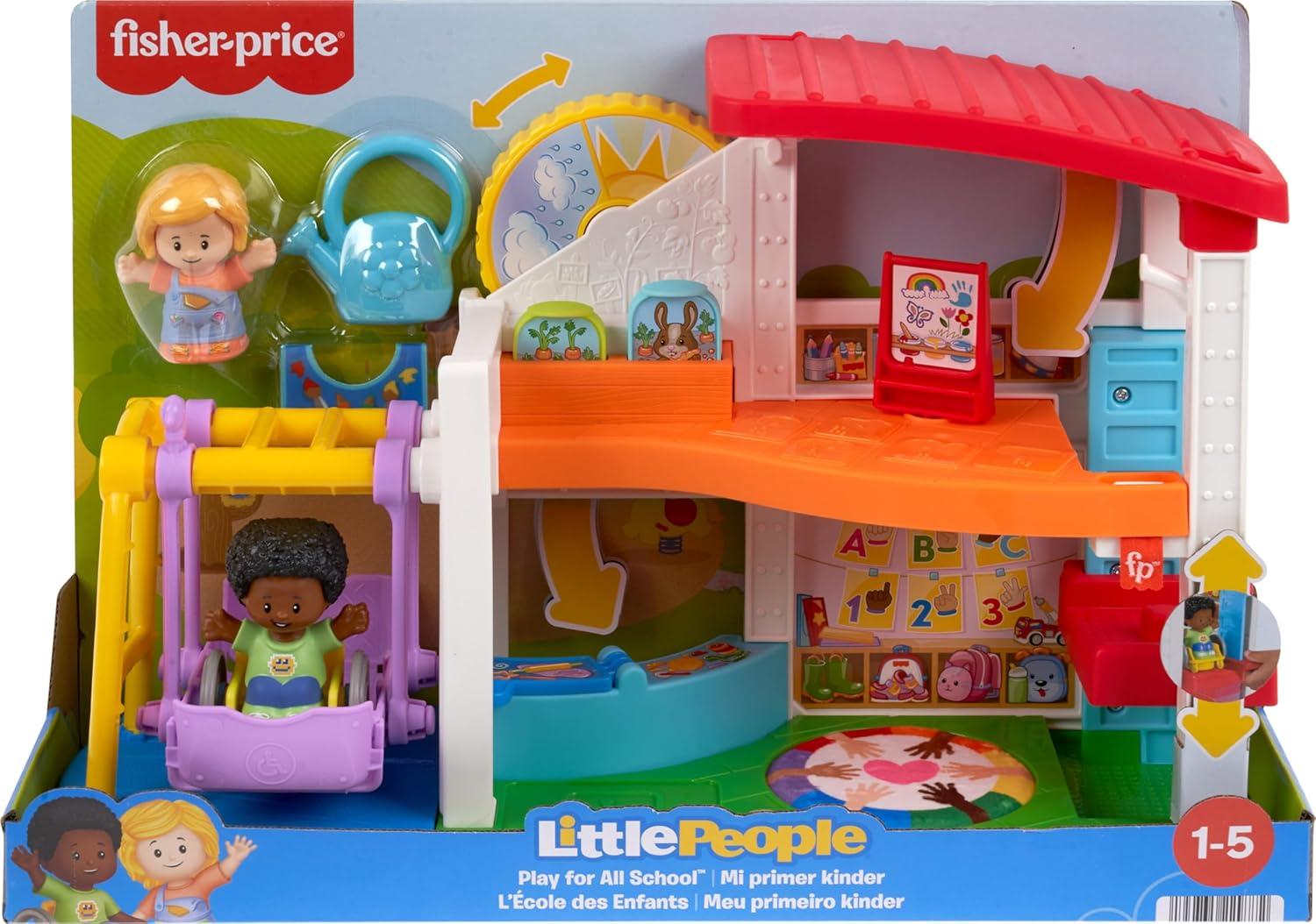 imageFisherPrice Little People Toddler Playset Play for All School with 2 Figures ampamp 2 Accessories for Preschool Pretend Play Ages 1 Years