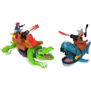 image:imageFisherPrice Imaginext Pirate Shark vs Crocodile Playset with Walking and Chomping Action 2 Action Figures 6 Accessories Amazon Exclusive