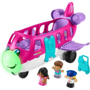 image:imageFisherPrice Little People Barbie Toy Airplane for Toddlers with Lights Music and Folding Stairs Little Dream Plane 4 Play Pieces MultiLanguage Version