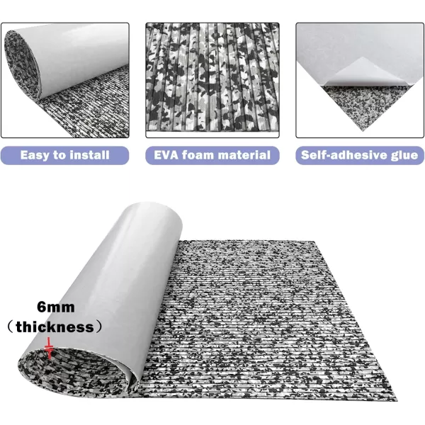 imageBoat Flooring EVA Foam Boat Decking Camo 94quotx45quot35quot23quot NonSlip Boat Mat SelfAdhesive Foam Boat Deck Flooring Carpet Mat Rolls for Kayak Deck Boat Yacht Flooring MotorboatCamo Snow