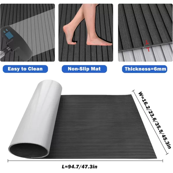 imageBoat Flooring EVA Foam Boat Decking Camo 94quotx45quot35quot23quot NonSlip Boat Mat SelfAdhesive Foam Boat Deck Flooring Carpet Mat Rolls for Kayak Deck Boat Yacht Flooring MotorboatDblack