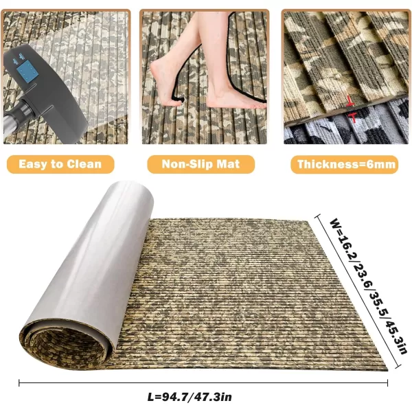 imageBoat Flooring EVA Foam Boat Decking Camo 94quotx45quot35quot23quot NonSlip Boat Mat SelfAdhesive Foam Boat Deck Flooring Carpet Mat Rolls for Kayak Deck Boat Yacht Flooring MotorboatCamo Desert