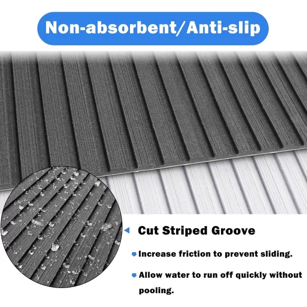 imageBoat Flooring EVA Foam Boat Decking Camo 94quotx45quot35quot23quot NonSlip Boat Mat SelfAdhesive Foam Boat Deck Flooring Carpet Mat Rolls for Kayak Deck Boat Yacht Flooring MotorboatDdark Grey