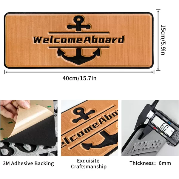 imageEVA Foam Boat Restroom Wall Decor Mermaid Sign 3M Selfadhesive Nautical Bathroom Door Decor Rustic Beach Bathroom Sign Nautical Boat Coastal Theme Decoration Sign for BoatHome8x12 inBrownWelcomeAboardBrown