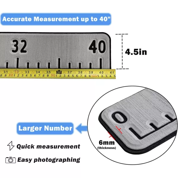 imageEVA Foam Fish Ruler for Boat 40in Fish Measuring Ruler with SelfAdhesive Backing for Fishing Kayaks Accessories Fish Ruler Measurement Sticker Tool for Fish Boat 40quot Fish RulerLight Grey