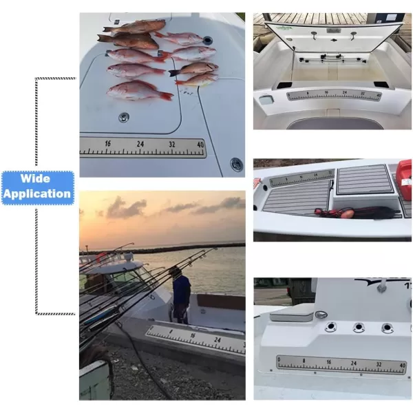imageEVA Foam Fish Ruler for Boat 40in Fish Measuring Ruler with SelfAdhesive Backing for Fishing Kayaks Accessories Fish Ruler Measurement Sticker Tool for Fish Boat 40quot Fish RulerLight Grey