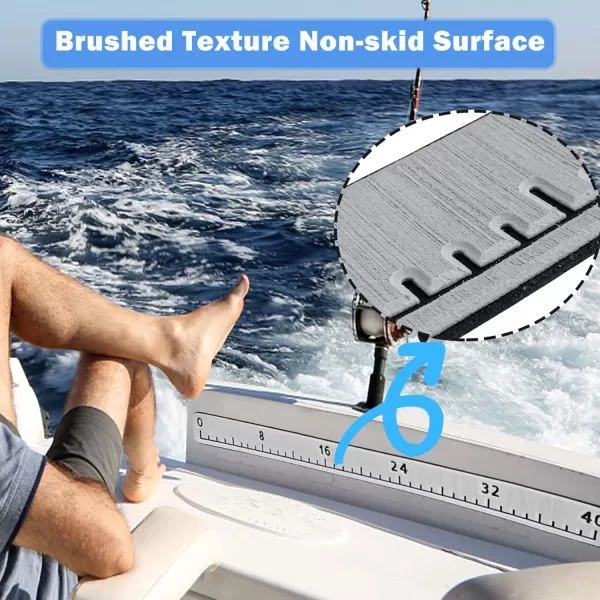 imageEVA Foam Fish Ruler for Boat 40in Fish Measuring Ruler with SelfAdhesive Backing for Fishing Kayaks Accessories Fish Ruler Measurement Sticker Tool for Fish Boat 40quot Fish RulerLight Grey
