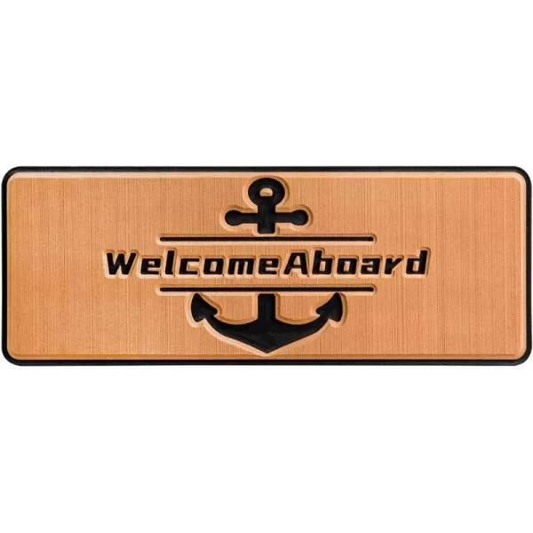 imageEVA Foam Boat Restroom Wall Decor Mermaid Sign 3M Selfadhesive Nautical Bathroom Door Decor Rustic Beach Bathroom Sign Nautical Boat Coastal Theme Decoration Sign for BoatHome8x12 inBrownWelcomeAboardBrown