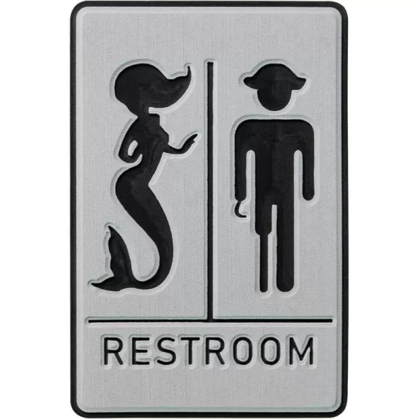 imageEVA Foam Boat Restroom Wall Decor Mermaid Sign 3M Selfadhesive Nautical Bathroom Door Decor Rustic Beach Bathroom Sign Nautical Boat Coastal Theme Decoration Sign for BoatHome8x12 inBrownRESTROOMGray